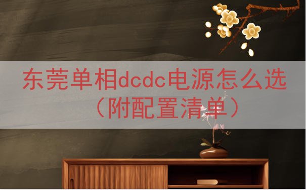 东莞单相dcdc电源怎么选（附配置清单）